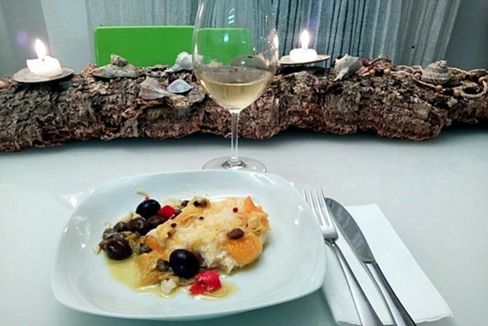 Cuori di merluzzo agli agrumi mediterranei e Sicilia Grillo