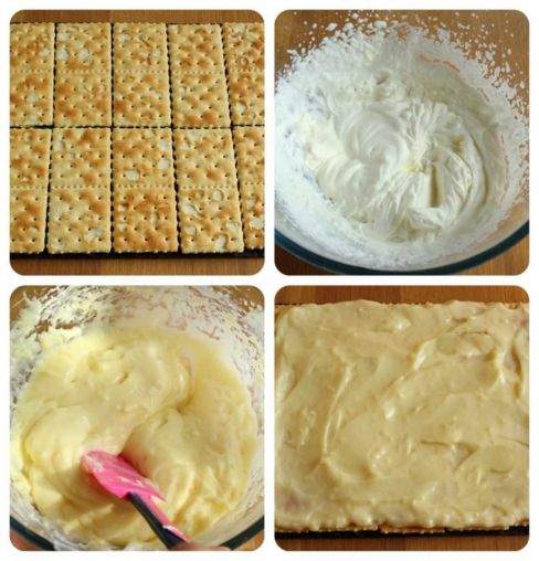 Finta torta diplomatica con i crackers
