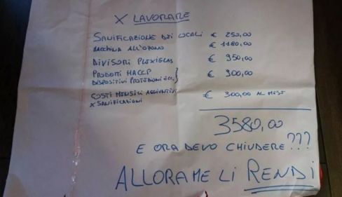 Livorno, bar presenta il conto della sanificazione: “una mazzata”