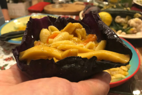 Trippa di calamari con gnocchetti, ricetta mare e monti di stagione