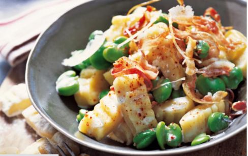 Ricetta: Gnocchi di patate con fave, pancetta e parmigiano